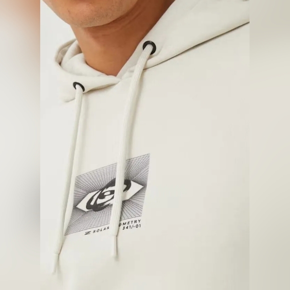 Men's U.S Athletic Ecru Utility Hoodie Size L - Picture 3 of 4